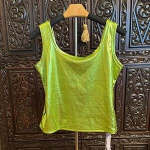Missguided Metallic Lime Tank Top
